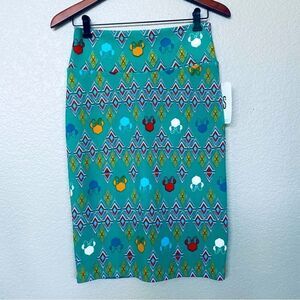 LuLaRoe Disney Minnie Mouse Print Cassie Skirt Teal S